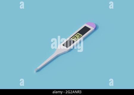 Thermometer, einzelner isolierter Gegenstand. 3d-Renderdarstellung isometrisch Stockfoto