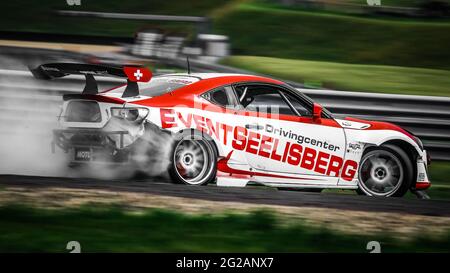 Oschersleben, 30. August 2019: Der Schweizer Rennfahrer Joshua Reynolds im Einsatz während der Drift Kings International Series in der Motorsport Arena Stockfoto