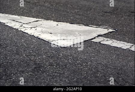 Detail der Verkehrsschilder für Fahrzeuge, Informationen Stockfoto