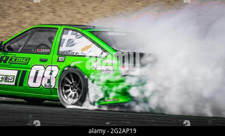 Oschersleben, 30. August 2019: Der griechische Rennfahrer Stavros Grillis fährt den Toyota Corolla AE86 während der Drift Kings International Stockfoto