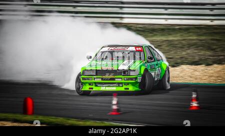 Oschersleben, 30. August 2019: Der griechische Rennfahrer Stavros Grillis fährt den Toyota Corolla AE86 während der Drift Kings International Stockfoto