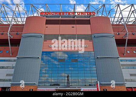 Sir Alex Ferguson Stand, Old Trafford Stadium, Heimstadion des Manchester United Football Club, England, Großbritannien Stockfoto