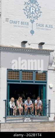 Busy Bank holiday in Weymouth Stockfoto