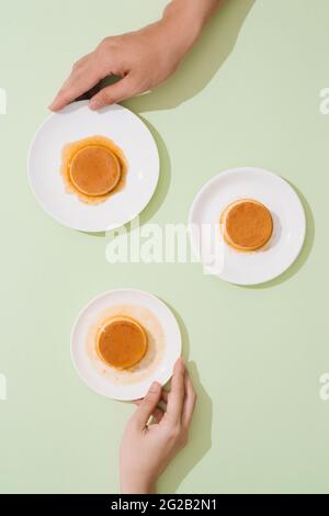 Hausgemachte Creme Caramel mit süßem Sirup/Pudding Pudding Stockfoto