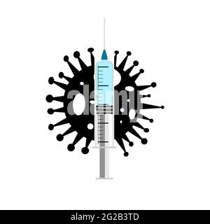 Corona-Virus-Impfstoff-Illustration-Design. Stock Vektor