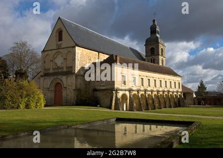 FRANKREICH. GRAND-EST. MARNE (51) DIE STRASSE DES CHAMPAGNERS. DAS DORF HAUTVILLERS. ALTE ABTEI VON SAINT-PIERRE Stockfoto