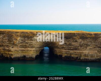 Malerische Meereslandschaft. Tarkhankut-Halbinsel, Krim Stockfoto