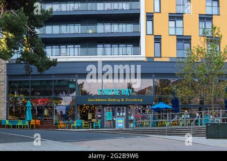 Turtle Bay Caribbean Restaurant Bar im Citrus Building, Bournemouth, Dorset, Großbritannien im Juni Stockfoto