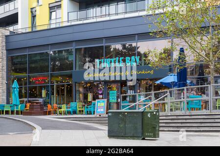 Turtle Bay Caribbean Restaurant Bar im Citrus Building, Bournemouth, Dorset, Großbritannien im Juni Stockfoto