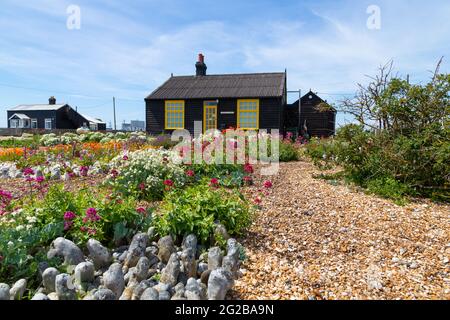 Prospect House Cottage, einst Heimat von Derek Jarman, Dungeness, kent, großbritannien Stockfoto