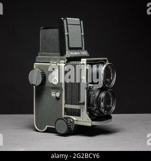 Mamiya c220 Spiegelreflexkamera im Mittelformat. Stockfoto