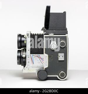 Mamiya c220 Spiegelreflexkamera im Mittelformat. Stockfoto