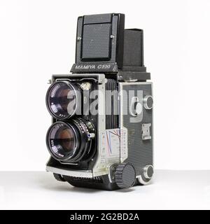 Mamiya c220 Spiegelreflexkamera im Mittelformat. Stockfoto