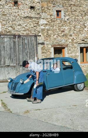 LYON, FRANKREICH - 13. Jun 2015: Retro-Oldtimer, das französische Design, das Symbol einer Ära Stockfoto