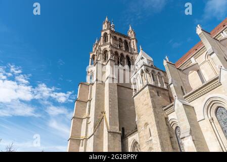 Kathedrale Notre Dame de Lausanne Outdoor, eine Kirche in der Stadt Lausanne im Kanton Waadt in der Schweiz Stockfoto