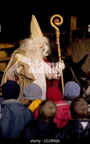 FRANKREICH. HAUT-RHIN (68) ELSASS REGION. DORF UNGERSHEIM. ECOMUSEUM DES ELSASS. HEILIGER NIKOLAUS Stockfoto