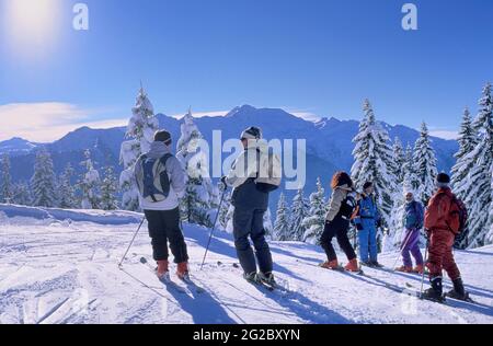 FRANKREICH, SAVOIE (73) BEAUFORTAIN, SKIGEBIET ESPACE DIAMANT, SKIGEBIET LES SAISIES Stockfoto