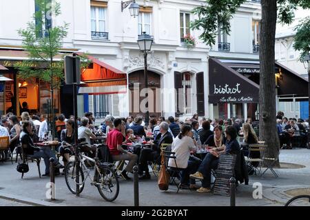 FRANKREICH. PARIS (75) BELLEVILLE. SAINTE-MARTHE-PLATZ Stockfoto