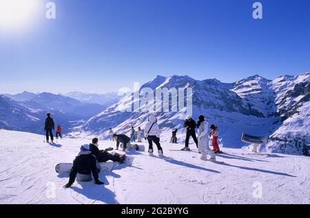 FRANKREICH, SAVOIE (73) HAUTE MAURIENNE, NATIONALPARK VANOISE, SKIGEBIET BONNEVAL-SUR-ARC Stockfoto