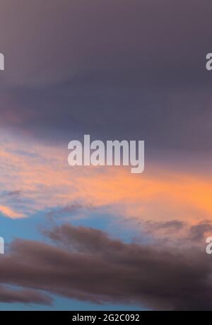 Sonnenuntergang in Guatemala, schadstofffreier Himmel. Stockfoto