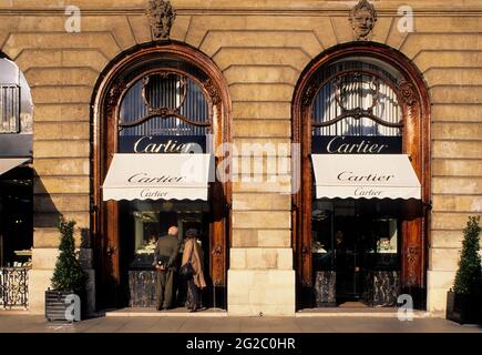 FRANKREICH. PARIS (75) 1E ARR. CARTIER JUWELIERGESCHÄFT (IN VENDOME PLATZ) Stockfoto