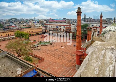 Fatehpuri-Masjid-Moschee, Chandni Chowk Basar, Old Delhi, Indien Stockfoto