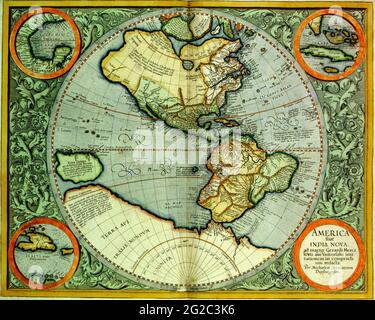 Vintage Map of the Americas, Old Map of America, Vintage Americas Map, The Americas Map, Old Americas Map, North America Map, Karte Amerika, Karte USA Stockfoto