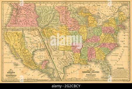 Karte der Vereinigten Staaten, Karte der Vereinigten Staaten, Karte der alten Vereinigten Staaten, Retro Karte der Vereinigten Staaten, Vintage Karte der Vereinigten Staaten, Karte der Vereinigten Staaten, Karte der Vereinigten Staaten, Karte der Nordamerika Stockfoto