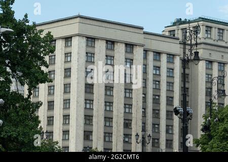 Hotel im Moskauer Gebäude am Manesch-Platz. Stockfoto