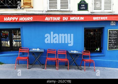 Bistrot - Montmartre - Paris - Frankreich Stockfoto