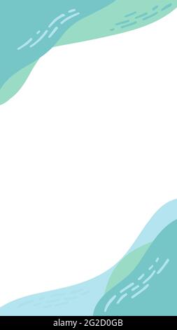 Vertikaler Vektor Hintergrund mit abstrakten Formwellen in den beiden Ecken des Bildschirms. Moderne Mobile Wallpapers im minimalistischen Kinder trendigen Stil für so Stock Vektor