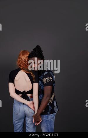 Paar zusammen, Studioaufnahme Stockfoto
