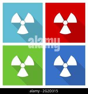 Radiation Icon Set, flache Design-Vektor-Illustration in eps 10 für webdesign und mobile Anwendungen in vier Farboptionen Stock Vektor