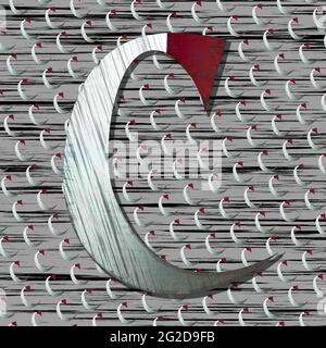 Grafik mit dem keltisch geformten Großbuchstaben C als Monogramm Stockfoto