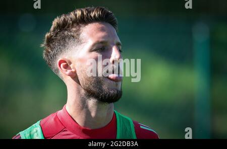 Die belgischen Dries Mertens, aufgenommen während einer Trainingseinheit der belgischen Fußballnationalmannschaft Red Devils, in Tubize, Donnerstag, 10. Juni 2021. Das Team Stockfoto