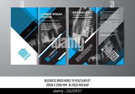 Business Broschüre oder Flyer Design. Zweifalzbare Prospekt-Vorlage. Doppelfaltbare Vektorgrafik für Broschüre oder Einladung. Stock Vektor