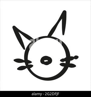 Niedliches Cartoon-Katzenlogo. Isoliert auf weißem Hintergrund. Stock Vektor