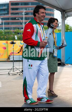 Toronto PanAm Games 2015: Begrüßungszeremonie der mexikanischen Delegation im Athletendorf Stockfoto
