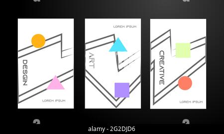 Abstraktes Design von Kunstbroschüren. Banner mit Linienmuster. Geeignet als Posterlayout oder Hintergrund für Karten, Poster, Webdesign Stock Vektor