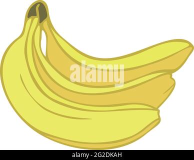 Vektor-Illustration mit einem Haufen Bananen isoliert auf weißem Hintergrund. Ausgefüllte Gliederungsformalvektoren. Stock Vektor