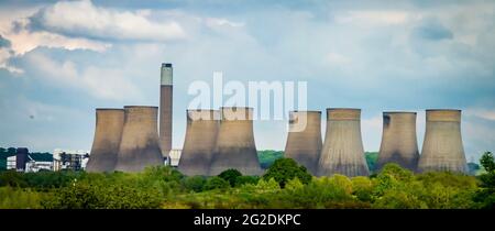 Ratcliffe-on-Soar Kraftwerk Fessenden von der M1 Stockfoto