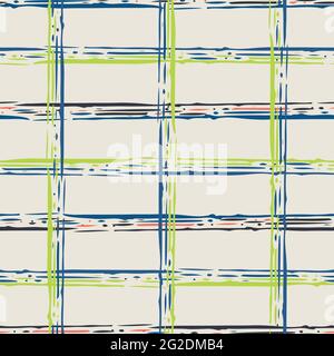 Grunge Linienvektor nahtlose Raster Muster Hintergrund. Organische unregelmäßige Linien.malerische Tinte Pinsel Schlaganfall Rechteck Webart Hintergrund. Quersteife Sackleinen Stock Vektor