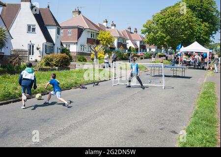 Eine Royal Wedding Straßenparty für die Hochzeit von harry und meghan in Shoreham by Sea, West Sussex Stockfoto