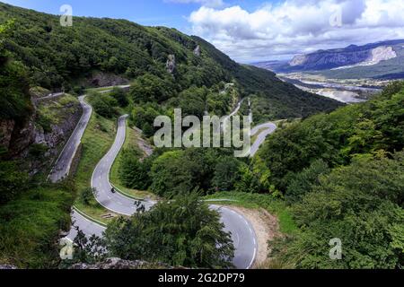 Pass in Urbasa Sierra in der Provinz Navarra, Nordspanien. Stockfoto