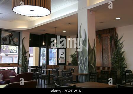 Kahawa Cafe, New Union Street, Coventry, West Midlands, England, Großbritannien, Großbritannien, Europa Stockfoto