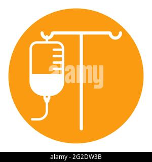 Infusionsständer Vektor weißes Glyphensymbol. Medizin und Gesundheitswesen, medizinische Unterstützung Zeichen. Graph-Symbol für medizinisches Website- und Apps-Design, Logo, App, UI Stock Vektor