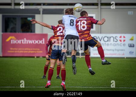 Rhosymedre, Wales 26. September 2020. JD Cymru Premier-Spiel zwischen Cefn Druids und Cardiff Metropolitan University. Stockfoto