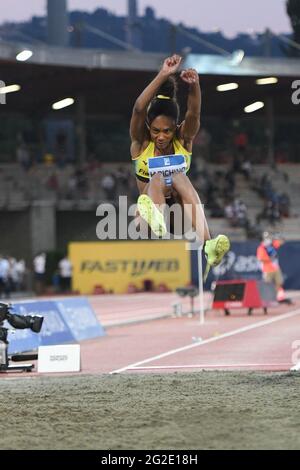 Asics Firenzone Marathon Stadium, Florenz, Italien. Juni 2021. Larissa Iapichino (Italien) Weitsprung während der Wanda Diamond League 2021 - Goldene Gala Pietro Mennea, Athletics Internationals - Foto Filippo Tomasi/LM Credit: Live Media Publishing Group/Alamy Live News Stockfoto