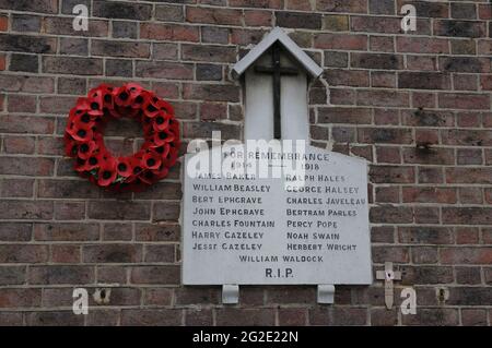 War Memorial, Sopwell Lane, St Albans, Hertfordshire Stockfoto