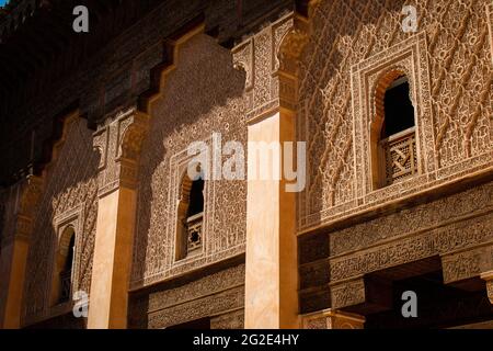 Ben Youssef (bin Yusuf) Madrasa in Marrakesch, Marokko Stockfoto